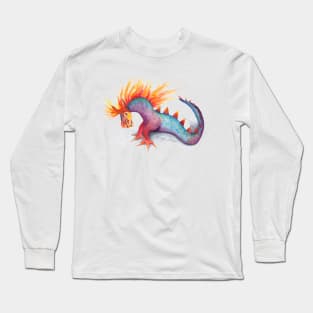 Rainbow dragon snake watercolor Long Sleeve T-Shirt